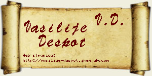 Vasilije Despot vizit kartica